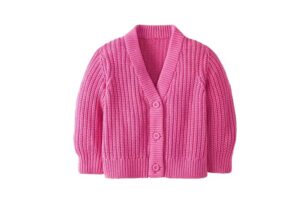 粉色针织儿童开衫